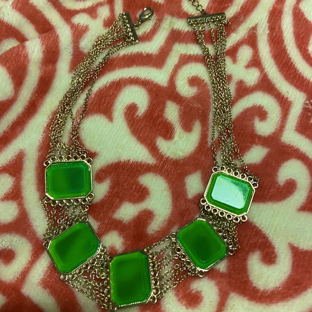 Fantastic Green Emerald Jeweled Necklace